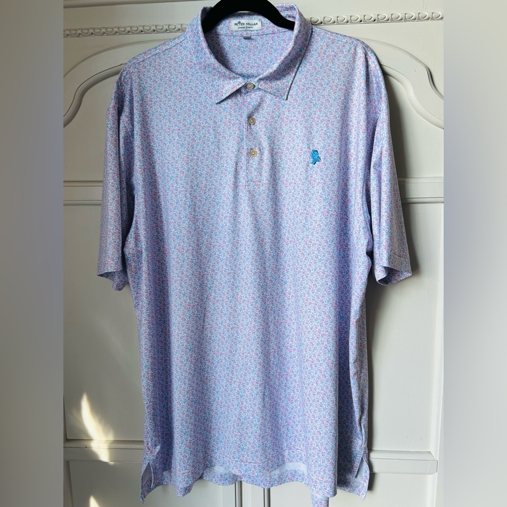 Peter Millar Men's Summer Comfort Golf Performance Polo Cocktail Design Logo XL
